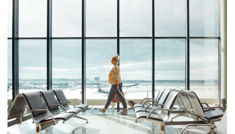 Single person on airport